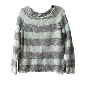 Mudd Y2K Striped Knit Sweater Light Mint Color Size L